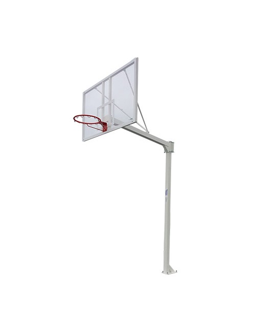 JUEGO DE 2 CANASTAS BALONCESTO DELUXE MONOTUBO FIJAS CON BASE PARA ANCLAJE -SIN TABLERO NI ARO-