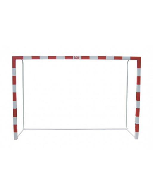 JUEGO DE 2 PORTERÍAS F.SALA/BALONMANO METÁLICAS TRASLADABLES 80X80MM CON BASE DE TUBO REDONDO
