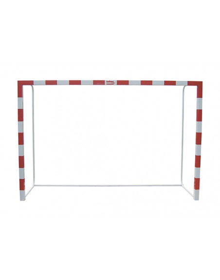 JUEGO DE 2 PORTERÍAS F.SALA/BALONMANO METÁLICAS TRASLADABLES 80X80MM CON BASE DE TUBO REDONDO
