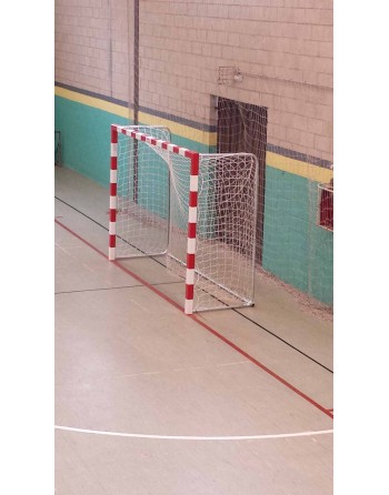 JUEGO PORTERÍAS ALUMINIO BALONMANO-FÚTBOL SALA 80X80 TRASLADABLES CON BASE TUBO REDONDO