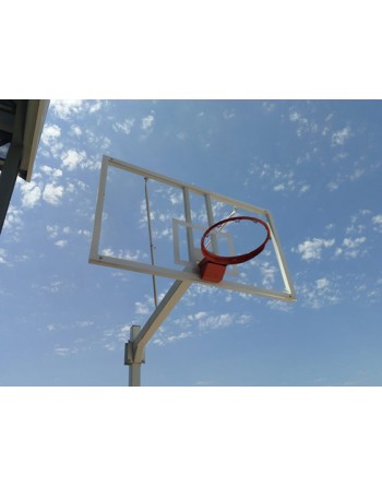 JUEGO DE 2 CANASTAS BALONCESTO DELUXE MONOTUBO FIJAS CON BASE PARA ANCLAJE -SIN TABLERO NI ARO-