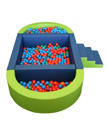 PISCINA OVALADA PLUS LLENADO PELOTAS, 300X150X40CM ALTO X 15CM ANCHO (TRANSFORMABLE EN DOS)