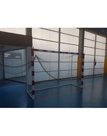 JUEGO DE 2 PORTERÍAS F.SALA/BALONMANO METÁLICAS TRASLADABLES 80X80MM CON BASE DE TUBO REDONDO