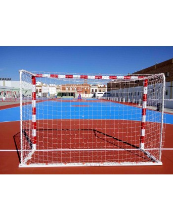 JGO PORTERÍAS F.SALA/BALONMANO METÁLICAS TRASLADABLES 80X80MM CON BASE 80X40MM