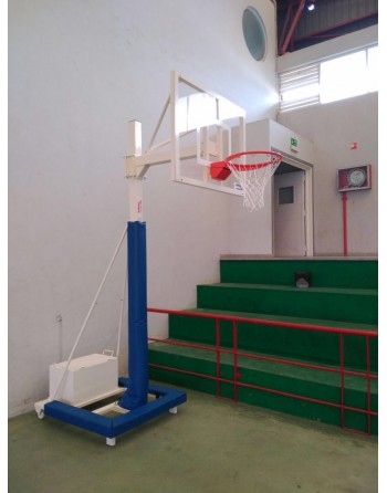 JUEGO DE 2 CANASTAS MINIBASKET DELUXE MONOTUBO TUBO 100 TRASLADABLE 2 RUEDAS CON CARRO  -SIN TABLERO,ARO