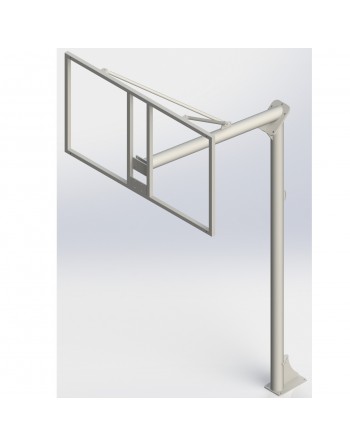 JUEGO DE 2 CANASTAS BALONCESTO MONOTUBO NEW TUBO 114 MM FIJAS  -SIN TABLERO, ARO- CON BASE DE ANCLAJE
