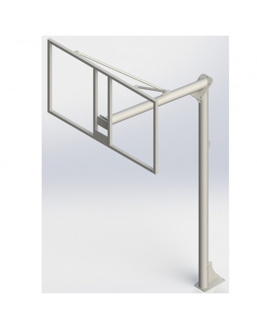 JUEGO DE 2 CANASTAS BALONCESTO MONOTUBO NEW TUBO 114 MM FIJAS  -SIN TABLERO, ARO- CON BASE DE ANCLAJE