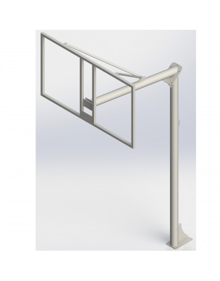 JUEGO DE 2 CANASTAS BALONCESTO MONOTUBO NEW TUBO 114 MM FIJAS  -SIN TABLERO, ARO- CON BASE DE ANCLAJE
