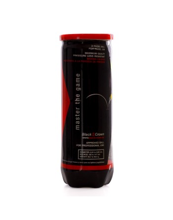 BOTE DE 3 PELOTAS DE PÁDEL BLACK CROWN PRO