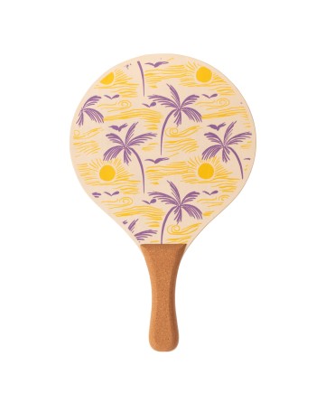 JUEGO DE PALAS DE PLAYA DE MADERA CON PELOTA SOFTEE PALM
