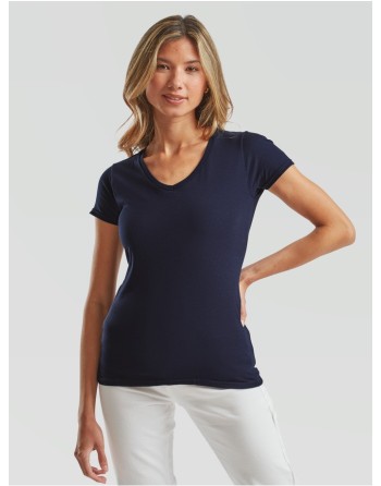 CAMISETA FRUIT OF THE LOOM LADIES ICONIC 150 V-NECK T