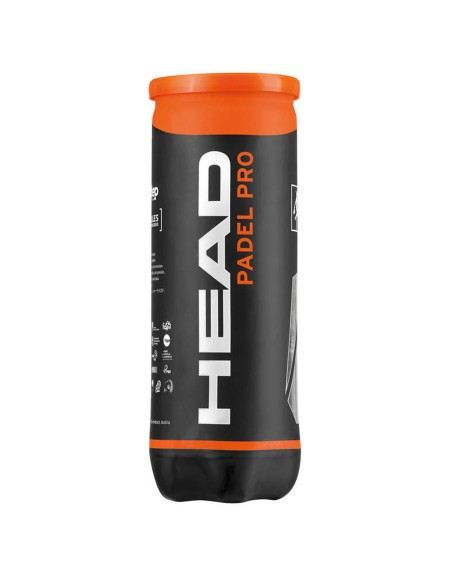 BOTE DE 3 PELOTAS DE PÁDEL HEAD PADEL PRO RFID