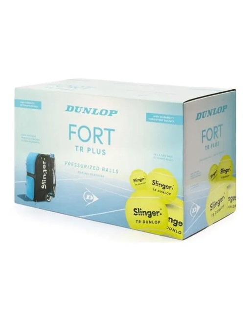CAJÓN 18 BOTES 4 PELOTAS DE TENIS DUNLOP FORT SLINGER