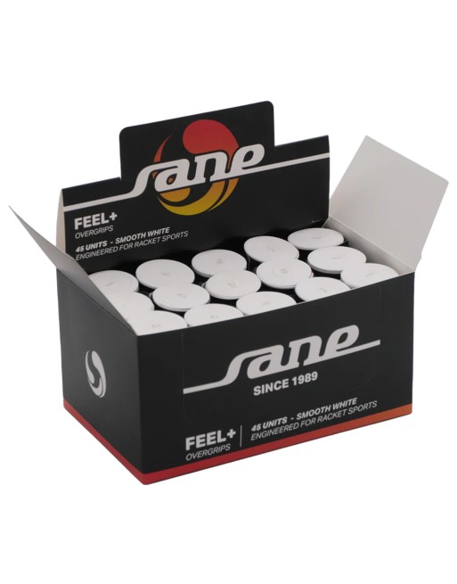 CAJA DE 45 OVERGRIPS SANE FEEL LISOS BLANCOS