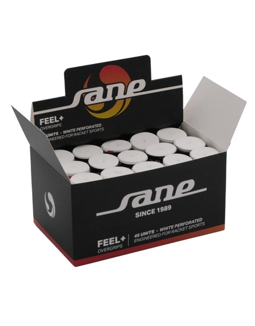 CAJA DE 45 OVERGRIPS SANE FEEL PERFORADOS BLANCOS