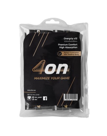 BLISTER OVERGRIP NEGRO 4ON PREMIUM COMFORT - 12 PIEZAS