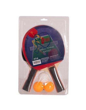 JUEGO DE 2 RAQUETAS DE TENIS DE MESA CON 3 PELOTAS EQSI CAMPUS