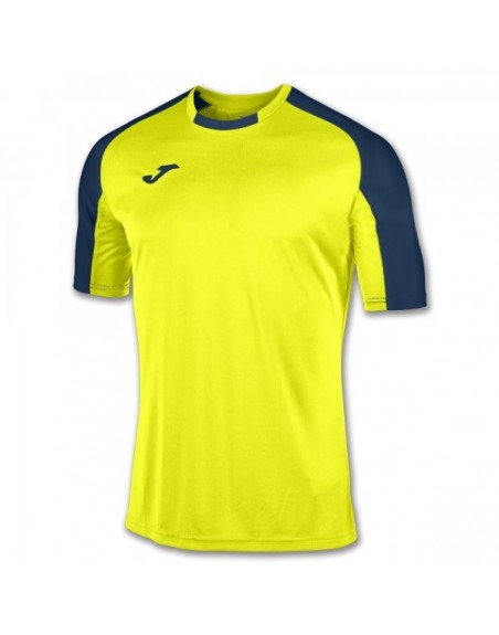 CAMISETA ESSENTIAL AMARILLO FLUOR-MARINO M/C