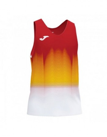ELITE VII T-SHIRT RED-WHITE-YELLOW SLEEVELESS