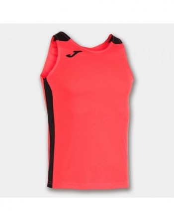 RECORD II TANK TOP FLUOR CORAL BLACK
