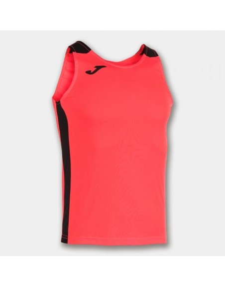 RECORD II TANK TOP FLUOR CORAL BLACK