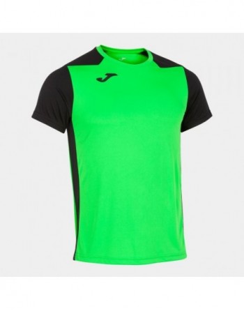 RECORD II SHORT SLEEVE T-SHIRT FLUOR GREEN BLACK