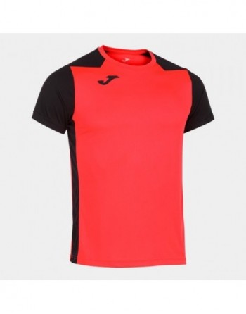 RECORD II SHORT SLEEVE T-SHIRT FLUOR CORAL BLACK