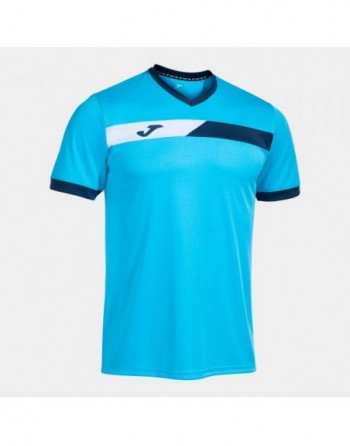 COURT SHORT SLEEVE T-SHIRT FLUOR TURQUOISE NAVY WHITE