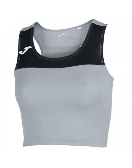 T-SHIRT RACE WOMAN MELANGE-BLACK SLEEVELESS