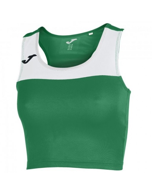 T-SHIRT RACE WOMAN GREEN-WHITE SLEEVELESS