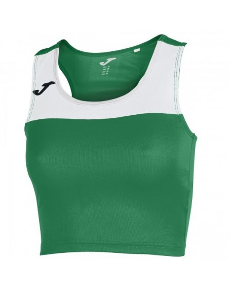 T-SHIRT RACE WOMAN GREEN-WHITE SLEEVELESS