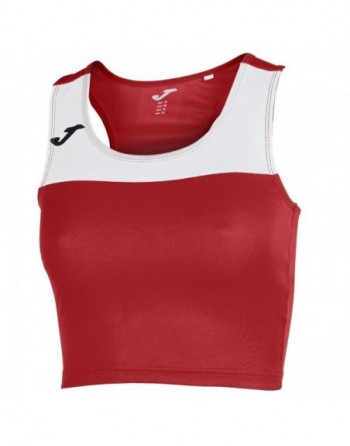 T-SHIRT RACE WOMAN RED-WHITE SLEEVELESS
