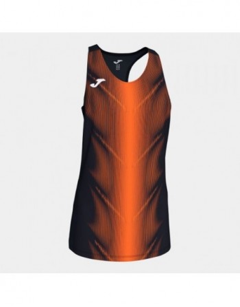 OLIMPIA T-SHIRT BLACK-ORANGE SLEEVELESS WOMAN