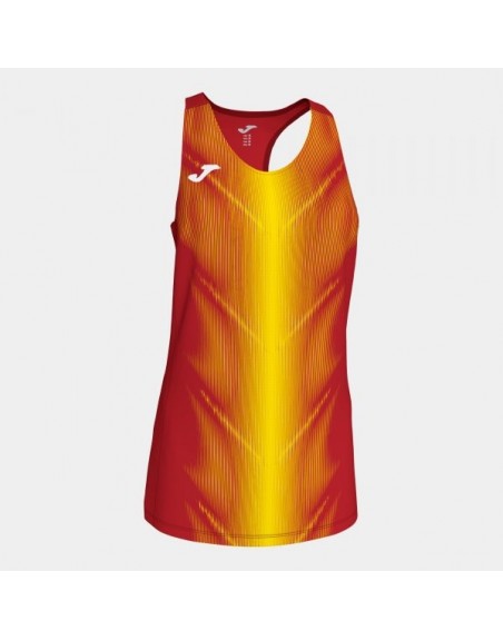 OLIMPIA T-SHIRT RED-YELLOW SLEEVELESS WOMAN