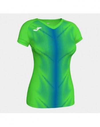 OLIMPIA T-SHIRT FLUOR GREEN-ROYAL S/S WOMAN