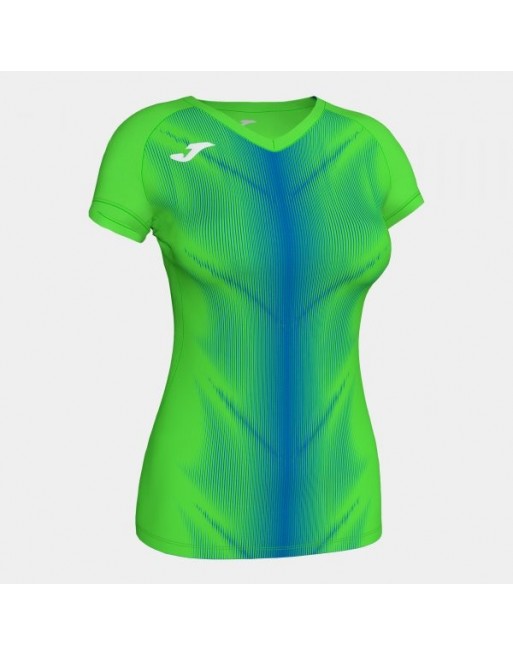 OLIMPIA T-SHIRT FLUOR GREEN-ROYAL S/S WOMAN