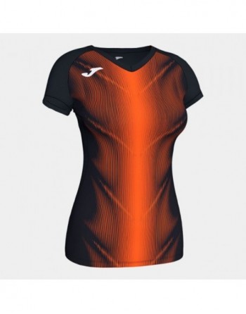 OLIMPIA T-SHIRT BLACK-ORANGE S/S WOMAN