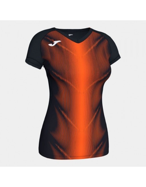 OLIMPIA T-SHIRT BLACK-ORANGE S/S WOMAN