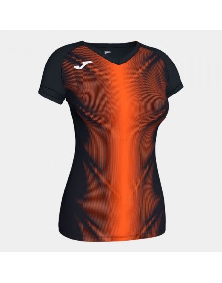 OLIMPIA T-SHIRT BLACK-ORANGE S/S WOMAN
