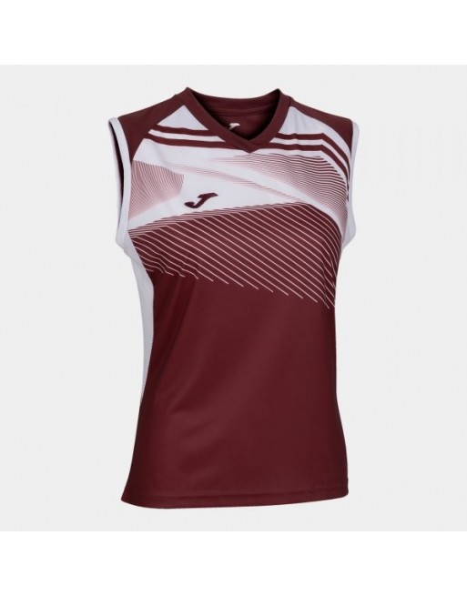 SUPERNOVA II T-SHIRT BURGUNDY-WHITE SLEEVELESS