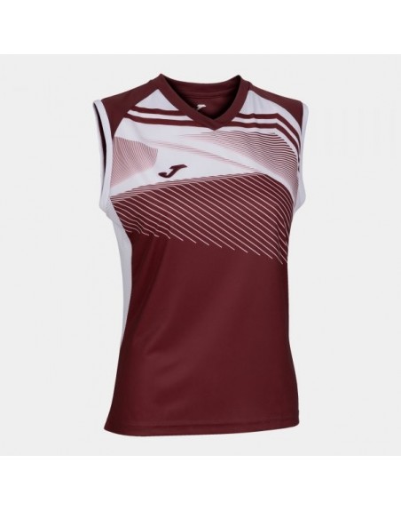 SUPERNOVA II T-SHIRT BURGUNDY-WHITE SLEEVELESS