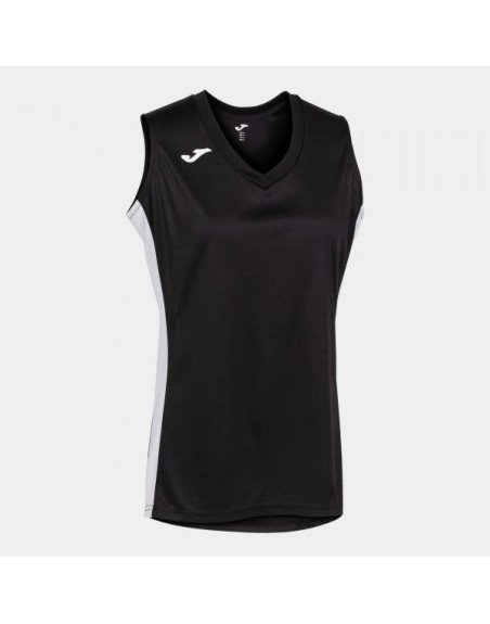 CANCHA III T-SHIRT WHITE-BLACK SLEEVELESS