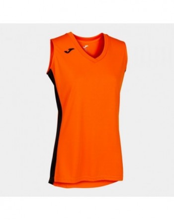 CANCHA III T-SHIRT ORANGE-BLACK SLEEVELESS