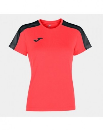 ACADEMY SHORT SLEEVE T-SHIRT FLUOR CORAL-BLACK