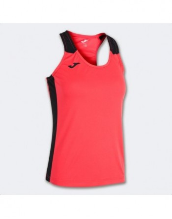 RECORD II TANK TOP FLUOR CORAL BLACK