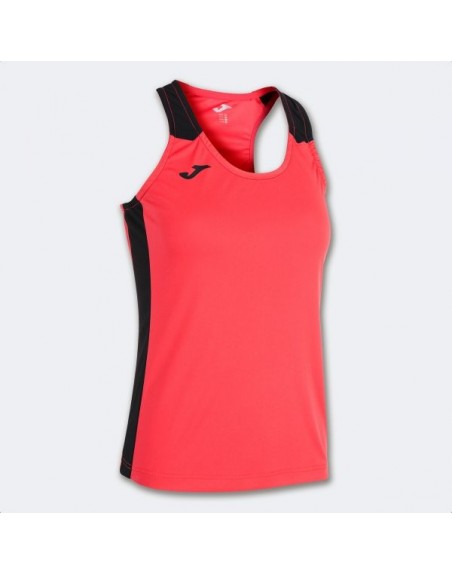RECORD II TANK TOP FLUOR CORAL BLACK