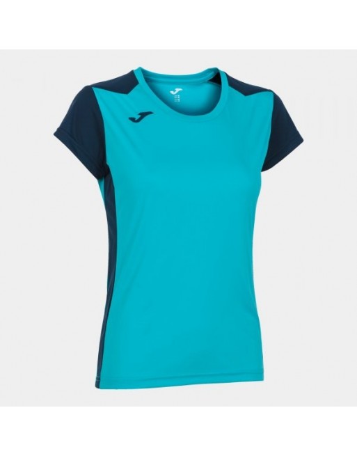 RECORD II SHORT SLEEVE T-SHIRT FLUOR TURQUOISE-NAVY
