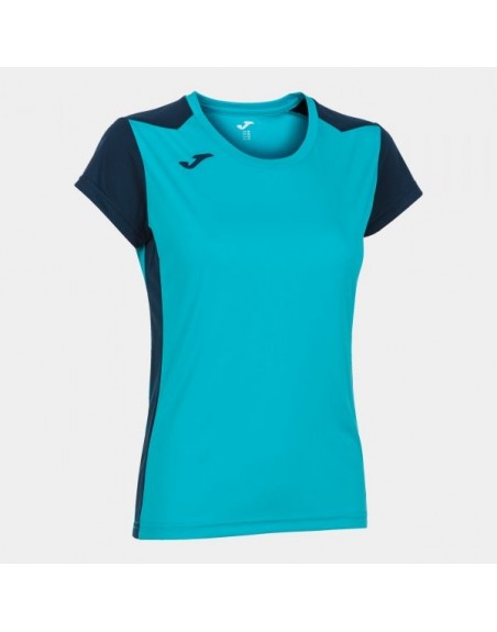 RECORD II SHORT SLEEVE T-SHIRT FLUOR TURQUOISE-NAVY