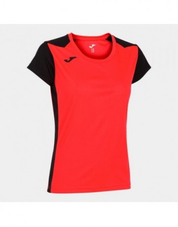RECORD II SHORT SLEEVE T-SHIRT FLUOR CORAL BLACK