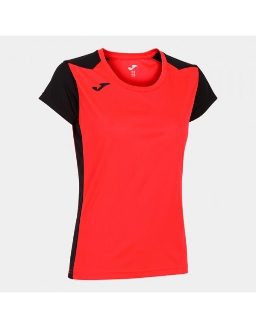 RECORD II SHORT SLEEVE T-SHIRT FLUOR CORAL BLACK